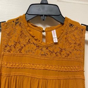 Xhilaration orange/goldish, top. Size S